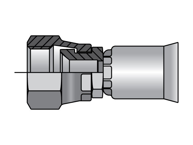 Parkrimp Permanent Female JIC 37° - Swivel - Straight 91N Series 10691N